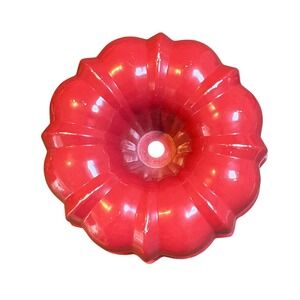 Vintage‎ Nordic Ware Bundt Pan Red Fluted Cake Pan Aluminum USA Made